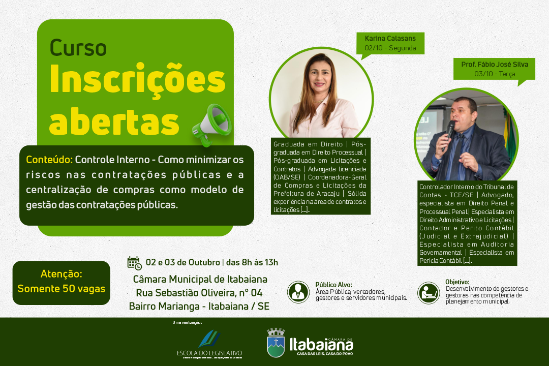 Câmara Municipal de Itabaiana Oferece Curso de Controle Interno e Gestão de Compras Públicas